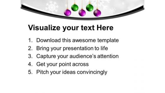 Beautiful Christmas Balls Hanging Design PowerPoint Templates Ppt Backgrounds For Slides 0113