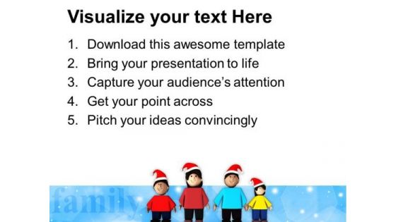 Beautiful Family With Hat Of Santa Claus PowerPoint Templates Ppt Backgrounds For Slides 0713