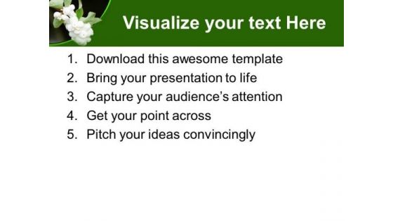Beautiful Flower With Green Background Theme PowerPoint Templates Ppt Backgrounds For Slides 0713