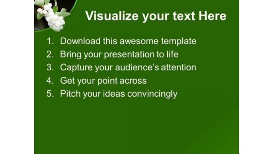Beautiful Flower With Green Background Theme PowerPoint Templates Ppt Backgrounds For Slides 0713
