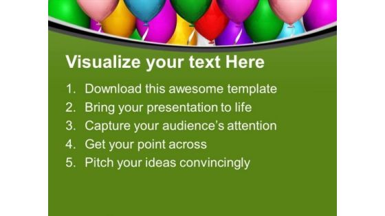 Beautiful Party Balloons Celebration PowerPoint Templates Ppt Backgrounds For Slides 0213