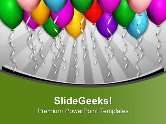 Beautiful Party Balloons Celebration PowerPoint Templates Ppt Backgrounds For Slides 0213