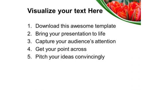 Beautiful Red Flowers Garden PowerPoint Templates And PowerPoint Themes 0512