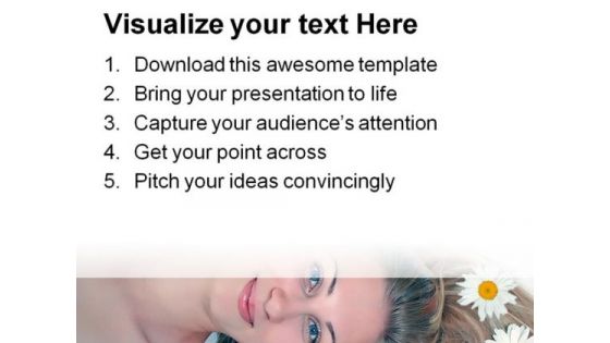 Beautiful Woman With Chamomile Fashion PowerPoint Themes And PowerPoint Slides 0311