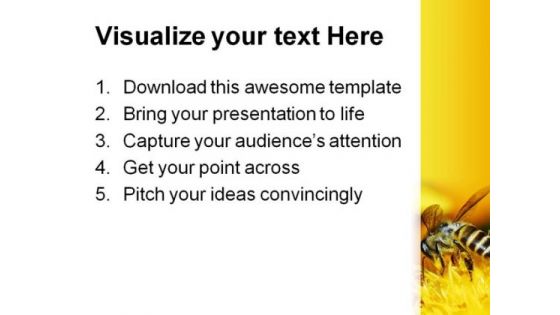 Bee And Flowers Nature PowerPoint Templates And PowerPoint Backgrounds 0211