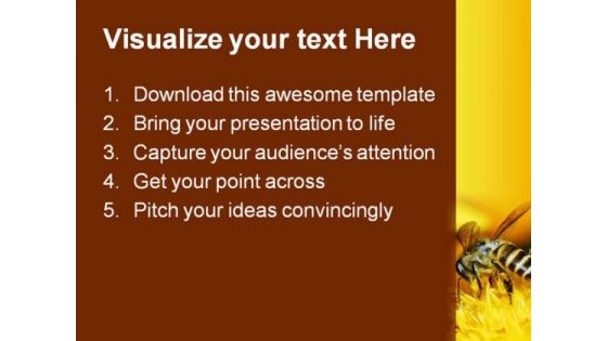 Bee And Flowers Nature PowerPoint Templates And PowerPoint Backgrounds 0211