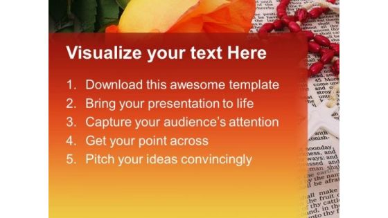 Bible With Rosary Cross Christian PowerPoint Templates And PowerPoint Themes 0712