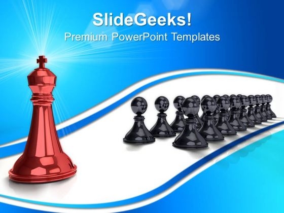 Big King In Front Pawns Leadership PowerPoint Templates And PowerPoint Themes 0712