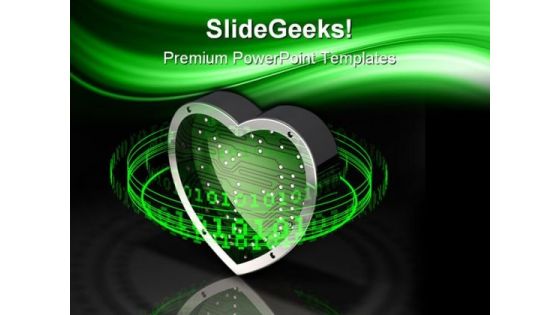 Binary Love Symbol Metaphor PowerPoint Themes And PowerPoint Slides 0511