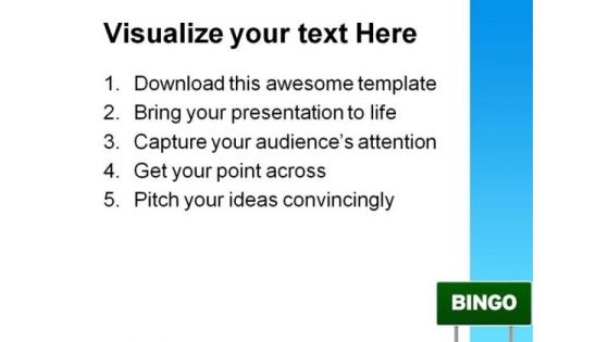 Bingo Highway Signpost Metaphor PowerPoint Templates And PowerPoint Backgrounds 0811
