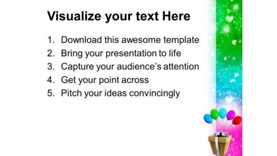 Birthday Balloons With Presents Event PowerPoint Templates Ppt Backgrounds For Slides 1112