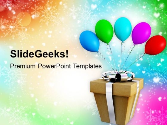 Birthday Balloons With Presents Event PowerPoint Templates Ppt Backgrounds For Slides 1112