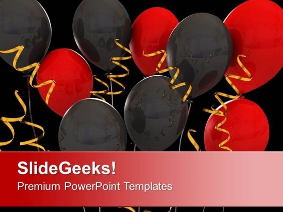 Birthday Party Balloons And Ribbons PowerPoint Templates Ppt Backgrounds For Slides 0213