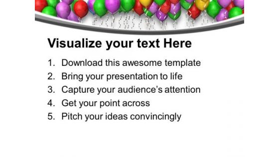Birthday Party With Colorful Balloons PowerPoint Templates Ppt Backgrounds For Slides 0313