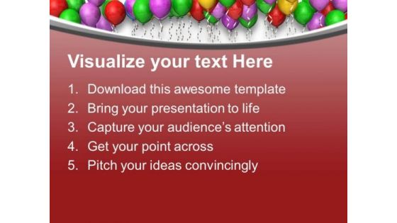 Birthday Party With Colorful Balloons PowerPoint Templates Ppt Backgrounds For Slides 0313