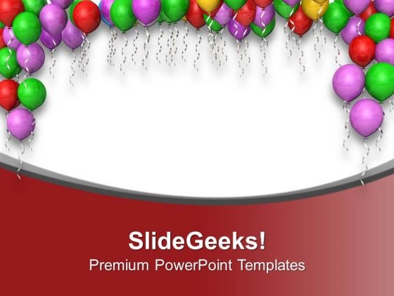 Birthday Party With Colorful Balloons PowerPoint Templates Ppt Backgrounds For Slides 0313
