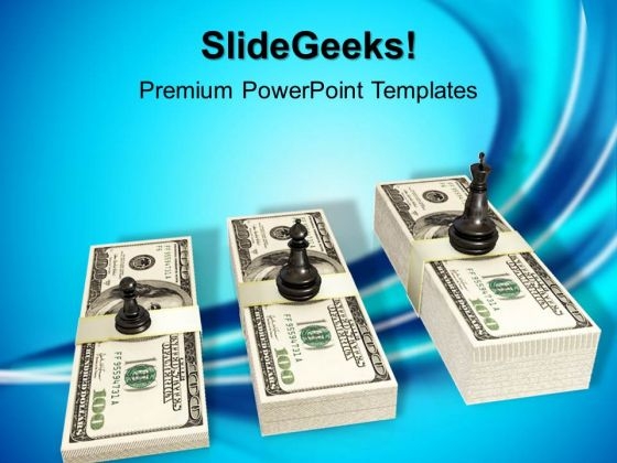 Black King Queen And Pawn Us Dollar Growth PowerPoint Templates And PowerPoint Themes 1012