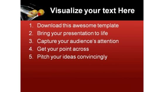 Black Martini Food PowerPoint Themes And PowerPoint Slides 0611