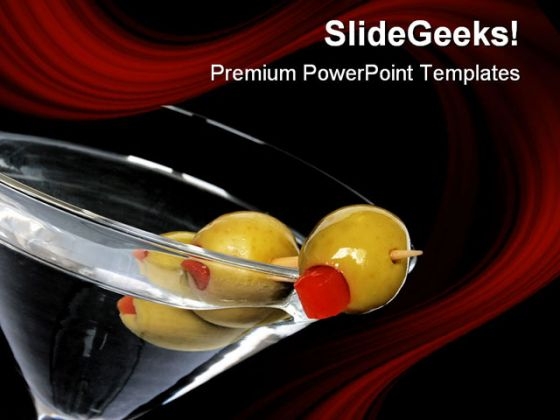 Black Martini Food PowerPoint Themes And PowerPoint Slides 0611