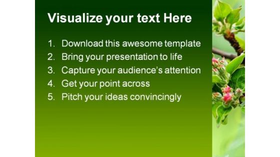 Blossom Beauty Nature PowerPoint Template 0810