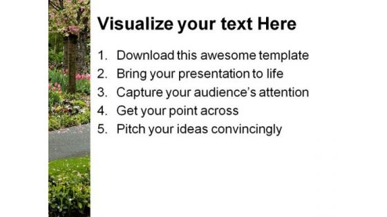 Blossom Path Nature PowerPoint Template 1010