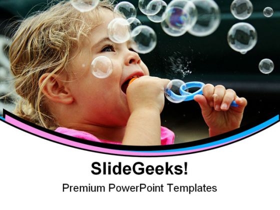 Blowing Bubbles Children PowerPoint Templates And PowerPoint Backgrounds 0411