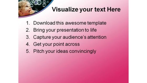 Blowing Bubbles Children PowerPoint Themes And PowerPoint Slides 0411
