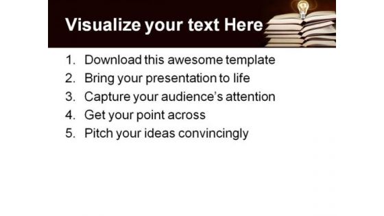 Blub Lightens Over Books Education PowerPoint Themes And PowerPoint Slides 0411