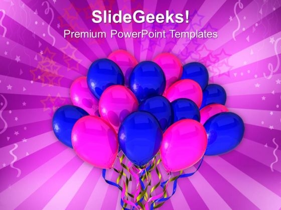 Blue And Pink Ballons Celebration PowerPoint Templates Ppt Backgrounds For Slides 0213