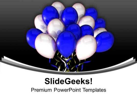 Blue And White Balloons PowerPoint Templates Ppt Backgrounds For Slides 0213