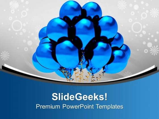 Blue Balloons For Celebration PowerPoint Templates Ppt Backgrounds For Slides 0513