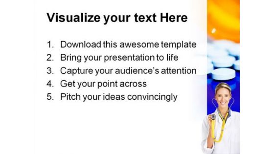 Blue Cardiogram Medical PowerPoint Template 1110