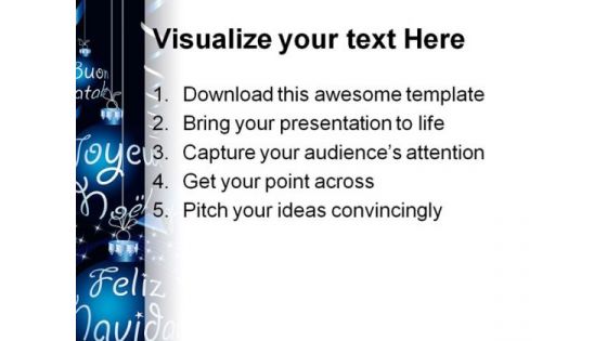 Blue Christmas Abstract PowerPoint Template 1010