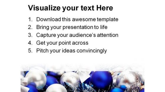 Blue Decorations Christmas PowerPoint Template 0610