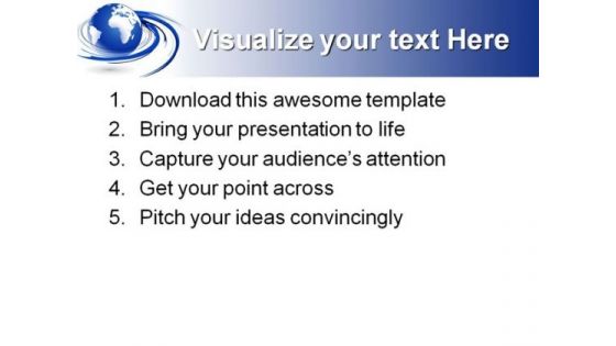 Blue Earth Globe PowerPoint Template 1110