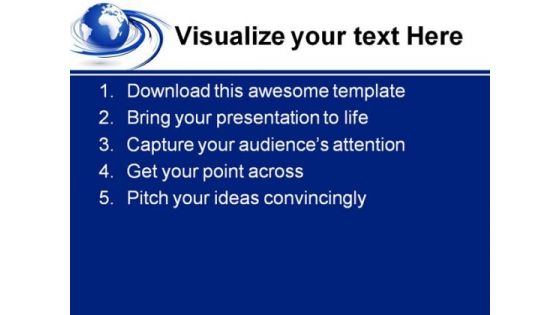 Blue Earth Globe PowerPoint Template 1110
