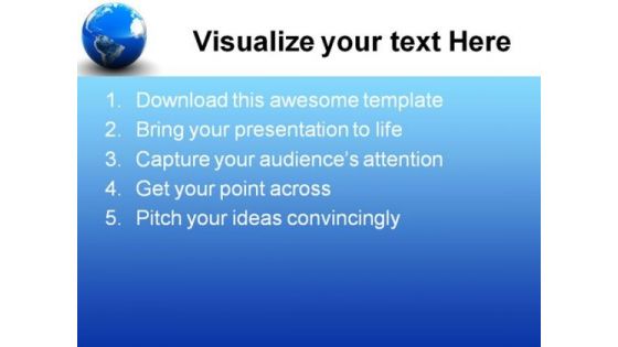 Blue Earth Globe PowerPoint Themes And PowerPoint Slides 0411