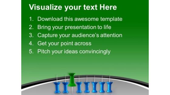 Blue Figures With One Green Figure PowerPoint Templates Ppt Backgrounds For Slides 0713