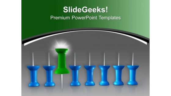 Blue Figures With One Green Figure PowerPoint Templates Ppt Backgrounds For Slides 0713