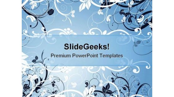 Blue Floral Abstract PowerPoint Background And Template 1210