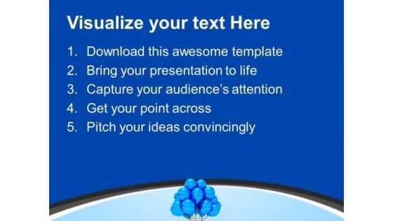 Blue Helium Balloons Ready To Fly Celebration PowerPoint Templates Ppt Backgrounds For Slides 0113