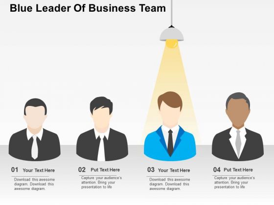 Blue Leader Of Business Team PowerPoint Templates