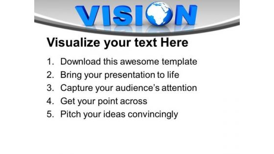 Blue Letter Vision With Globe Business PowerPoint Templates Ppt Backgrounds For Slides 1112