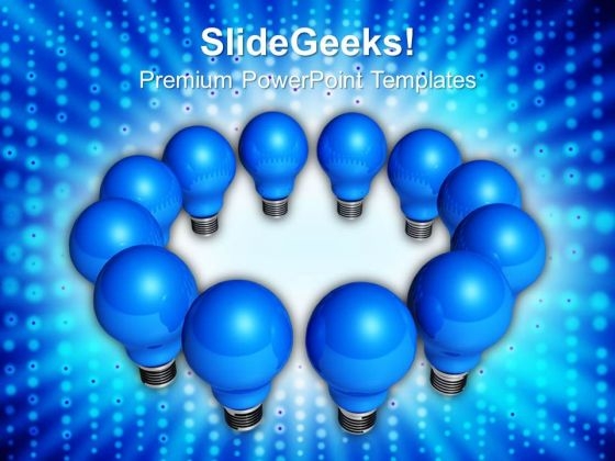 Blue Light Bulbs Teamwork PowerPoint Templates And PowerPoint Themes 0812