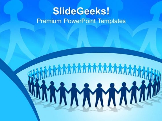 Blue People Holding Hands Teamwork PowerPoint Templates And PowerPoint Themes 0812