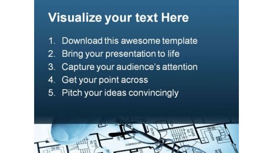 Blue Print Construction PowerPoint Template 0810