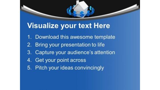 Blue Signs Of Dollar Around A House PowerPoint Templates Ppt Backgrounds For Slides 0113