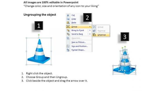 Blue Traffic Cones PowerPoint Slides And Ppt Templates