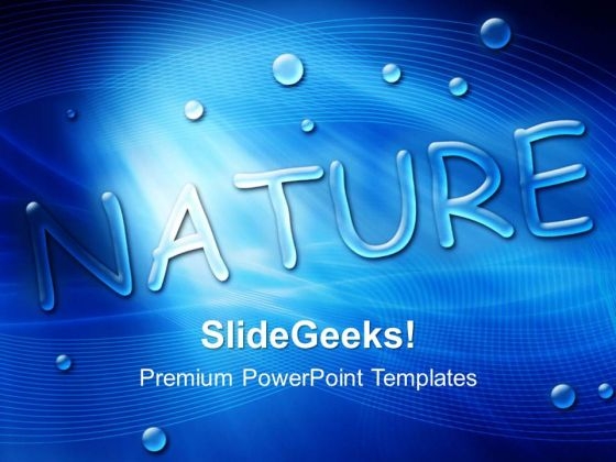Blue Water Drops Nature Beauty PowerPoint Templates And PowerPoint Themes 0412