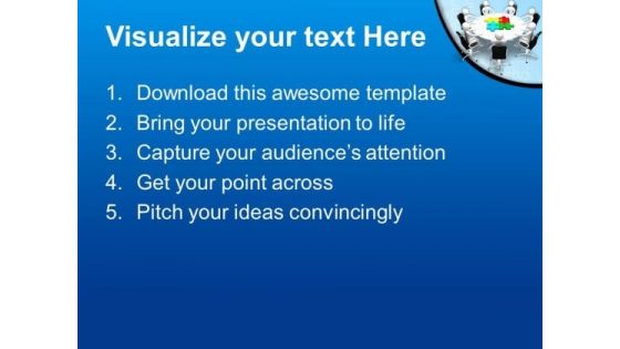 Board Meeting And Puzzle Pieces Jigsaw PowerPoint Templates And PowerPoint Themes 0712